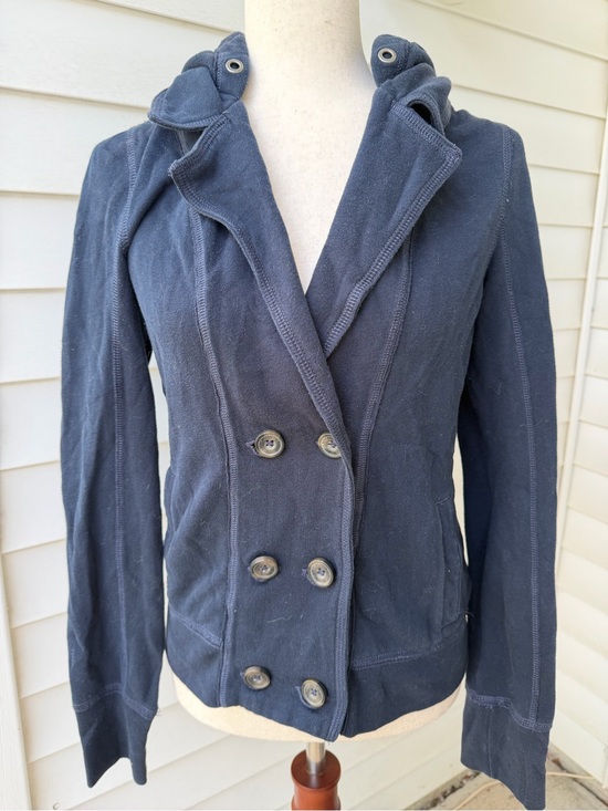 Abercrombie & Fitch Jackets & Blazers - Vintage Abercrombie & Fitch Navy Knit Blazer Sweatshirt Hoodie Jacket Size L